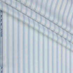 Shirt Fabric Arvind Poly Cotton Wrinkle Free Broad Lining Colour Blue N White