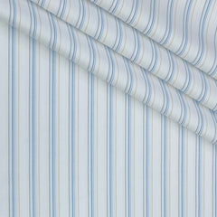 Shirt Fabric Arvind Poly Cotton Wrinkle Free Broad Lining Colour Blue N White