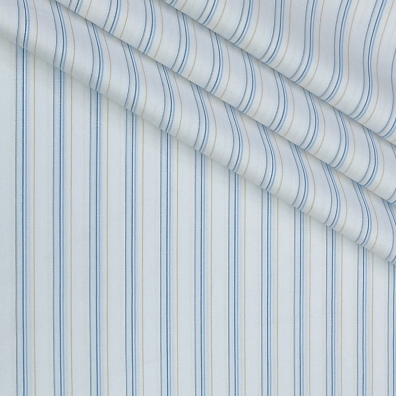 Shirt Fabric Arvind Poly Cotton Wrinkle Free Broad Lining Colour Blue N White
