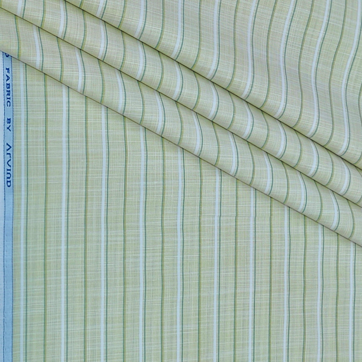 Shirt Fabric Arvind Poly Cotton Wrinkle Free Broad Lining With Slub Colour Dull Green