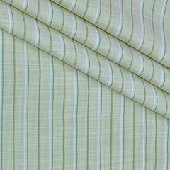 Shirt Fabric Arvind Poly Cotton Wrinkle Free Broad Lining With Slub Colour Dull Green