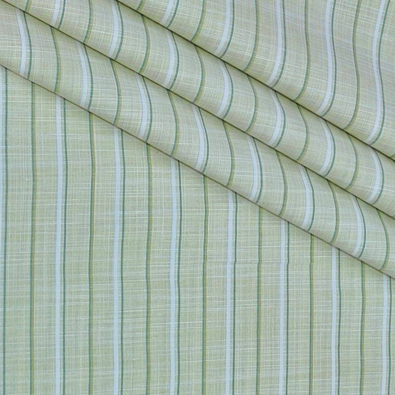 Shirt Fabric Arvind Poly Cotton Wrinkle Free Broad Lining With Slub Colour Dull Green