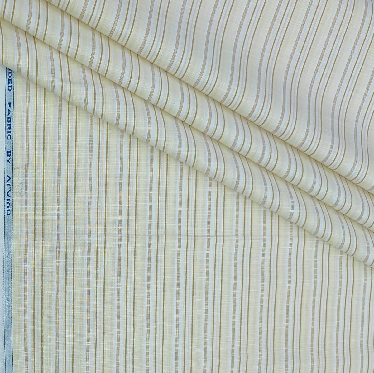 Shirt Fabric Arvind Poly Cotton Wrinkle Free Broad Lining With Slub Colour Ash Brown