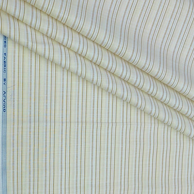 Shirt Fabric Arvind Poly Cotton Wrinkle Free Broad Lining With Slub Colour Ash Brown