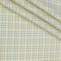 Shirt Fabric Arvind Poly Cotton Wrinkle Free Check Colour Light Brown