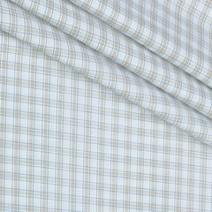 Shirt Fabric Arvind Poly Cotton Wrinkle Free Check Colour Brown N White