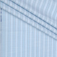 Shirt Fabric Arvind Poly Cotton Wrinkle Free Broad Lining With Slub Colour Sky Blue