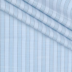 Shirt Fabric Arvind Poly Cotton Wrinkle Free Broad Lining With Slub Colour Sky Blue