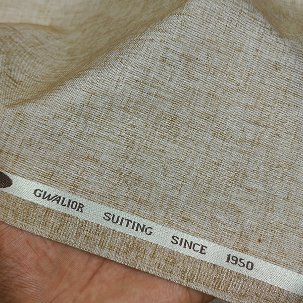 Trouser Fabric Gr Gwalior Poly Viscose Slub Colour Dry Wood Brown