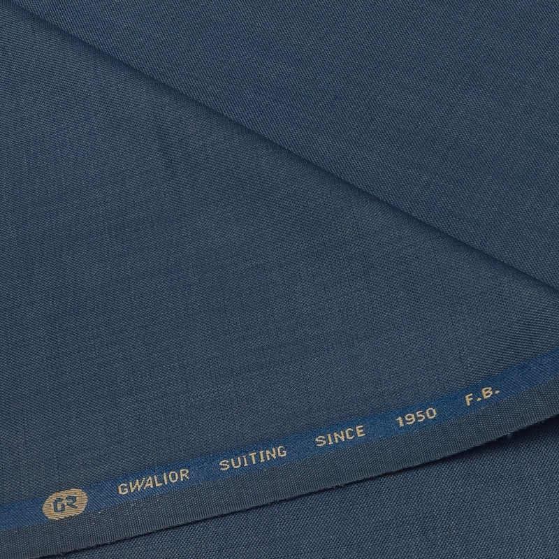 Trouser Fabric Gr Gwalior Poly Viscose Slub Colour Charcoal Agean Blue