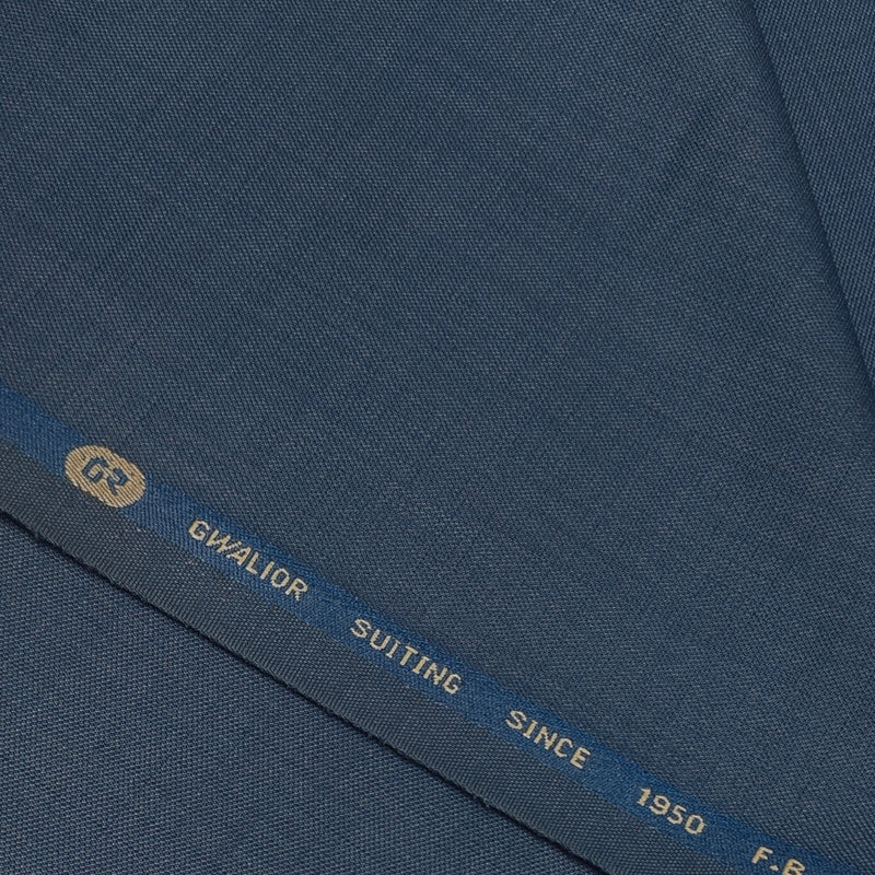 Trouser Fabric Gr Gwalior Poly Viscose Slub Colour Charcoal Agean Blue