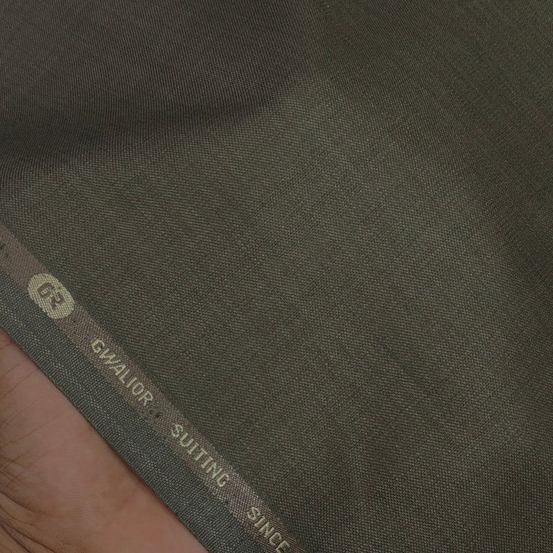 Trouser Fabric Gr Gwalior Poly Viscose Slub Colour Greenish Brown