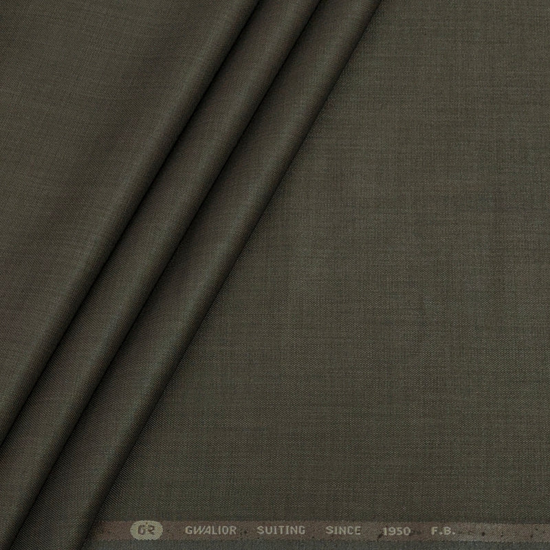 Trouser Fabric Gr Gwalior Poly Viscose Slub Colour Greenish Brown