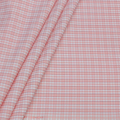 Shirt Fabric Donear Poly Cotton Wrinkle Free Check Colour Light Pink