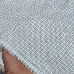 Shirt Fabric Ferrino Mizzoni  Poly Cotton Wrinkle Free Check Colour Grey N White