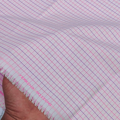 Shirt Fabric Ferrino Mizzoni  Poly Cotton Wrinkle Free Check Colour Light Pink