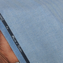 Blazer Fabric Reid N Taylor Wool Blended Herrinbone Colour Light Blue