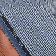 Blazer Fabric Reid N Taylor Wool Blended Herrinbone Colour Pigeon Blue