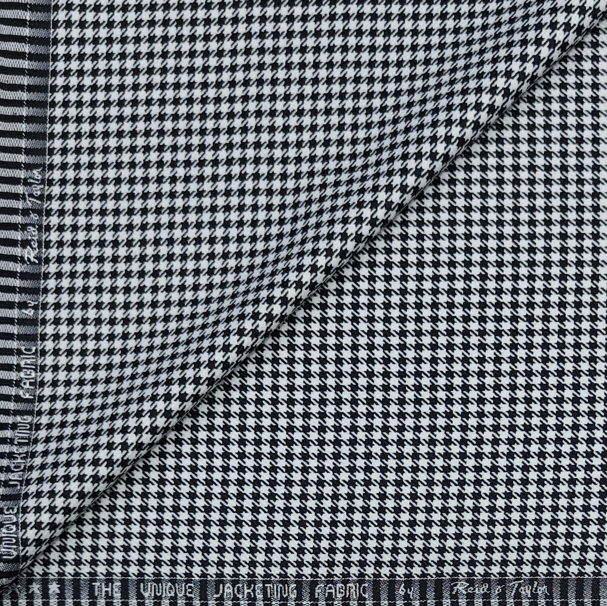Tweed Blazer Fabric Reid N Taylor Small Check Colour Black N White