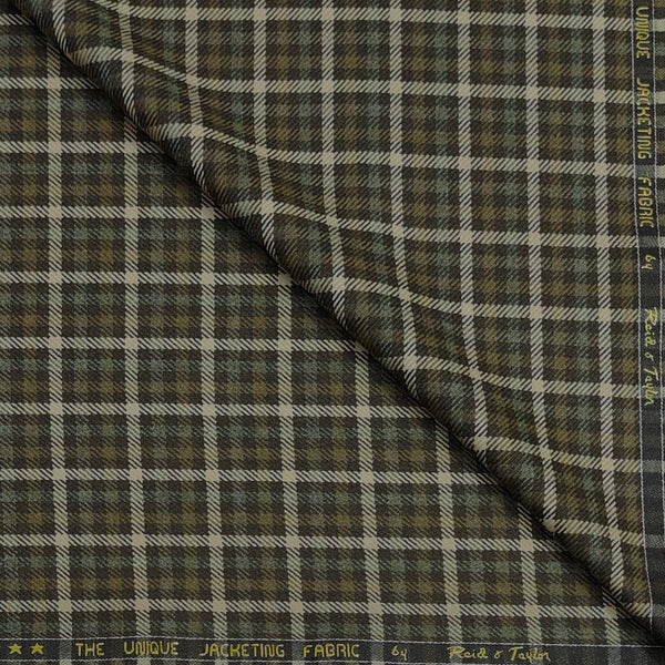 Tweed Blazer Fabric Reid N Taylor Check Colour Greenish Dry Moss Brown