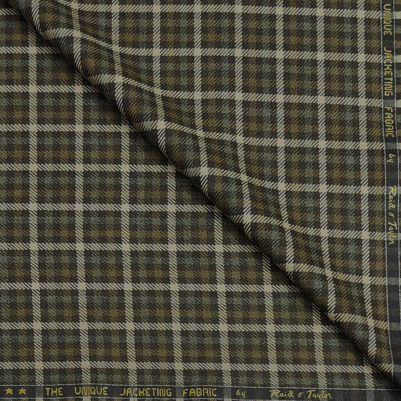 Tweed Blazer Fabric Reid N Taylor Check Colour Greenish Dry Moss Brown