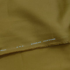 Trouser Fabric Donear Giza Cotton 2Ply Stretchable Plain Colour Olive Gold