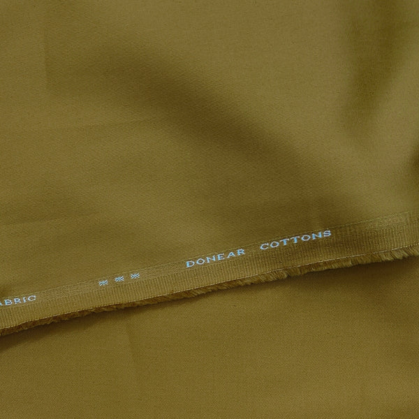 Trouser Fabric Donear Giza Cotton 2Ply Stretchable Plain Colour Olive Gold