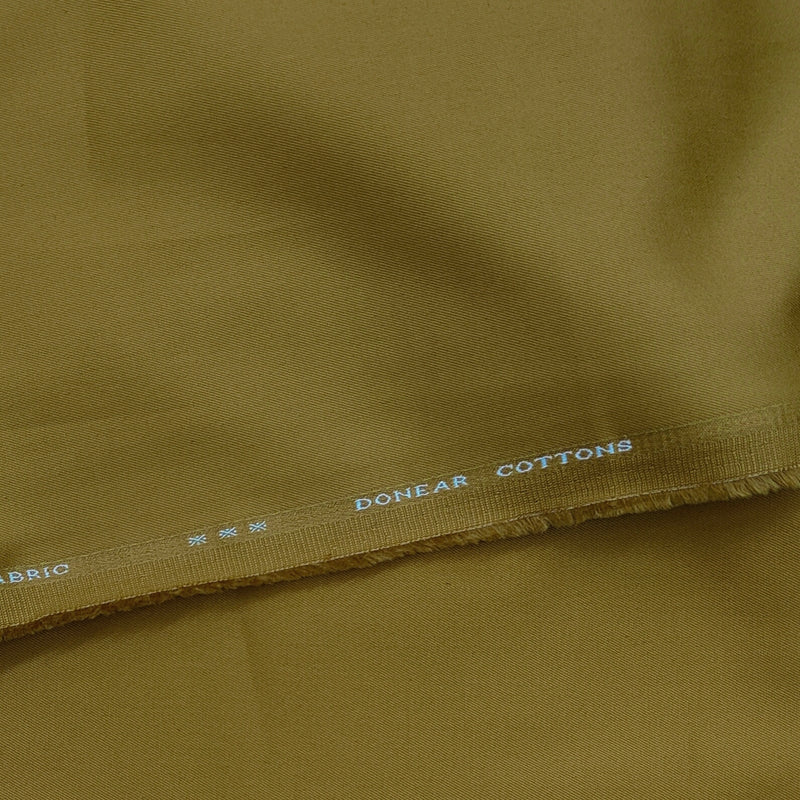 Trouser Fabric Donear Giza Cotton 2Ply Stretchable Plain Colour Olive Gold
