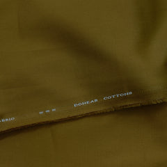 Trouser Fabric Donear Giza Cotton 2Ply Stretchable Plain Colour Golden Green