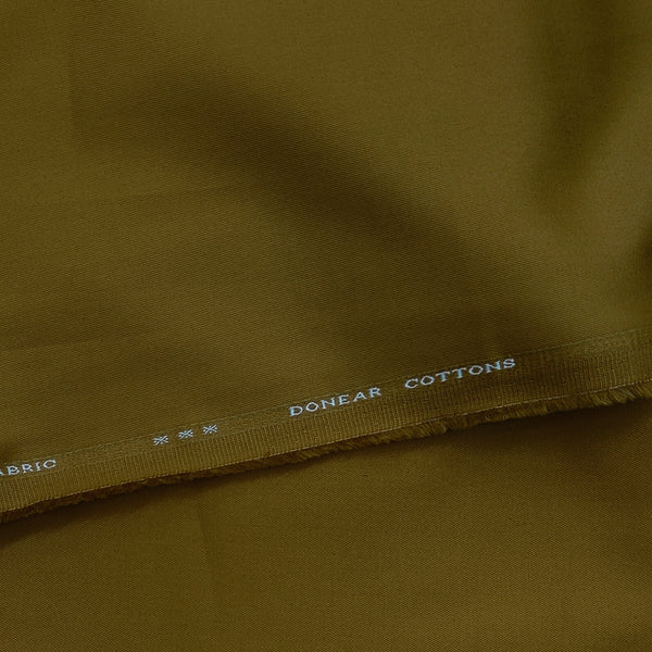 Trouser Fabric Donear Giza Cotton 2Ply Stretchable Plain Colour Golden Green