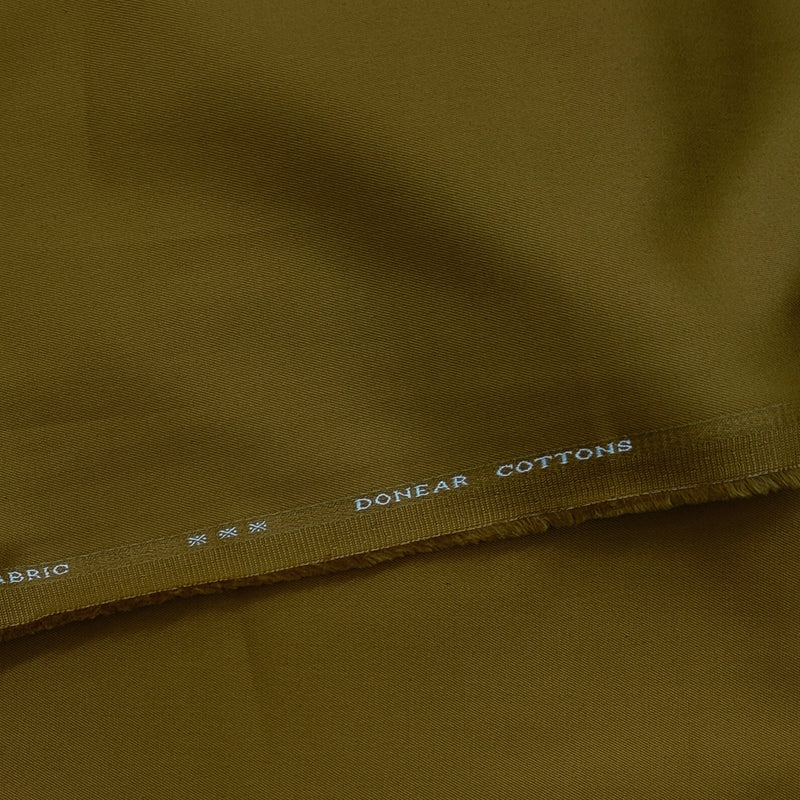 Trouser Fabric Donear Giza Cotton 2Ply Stretchable Plain Colour Golden Green