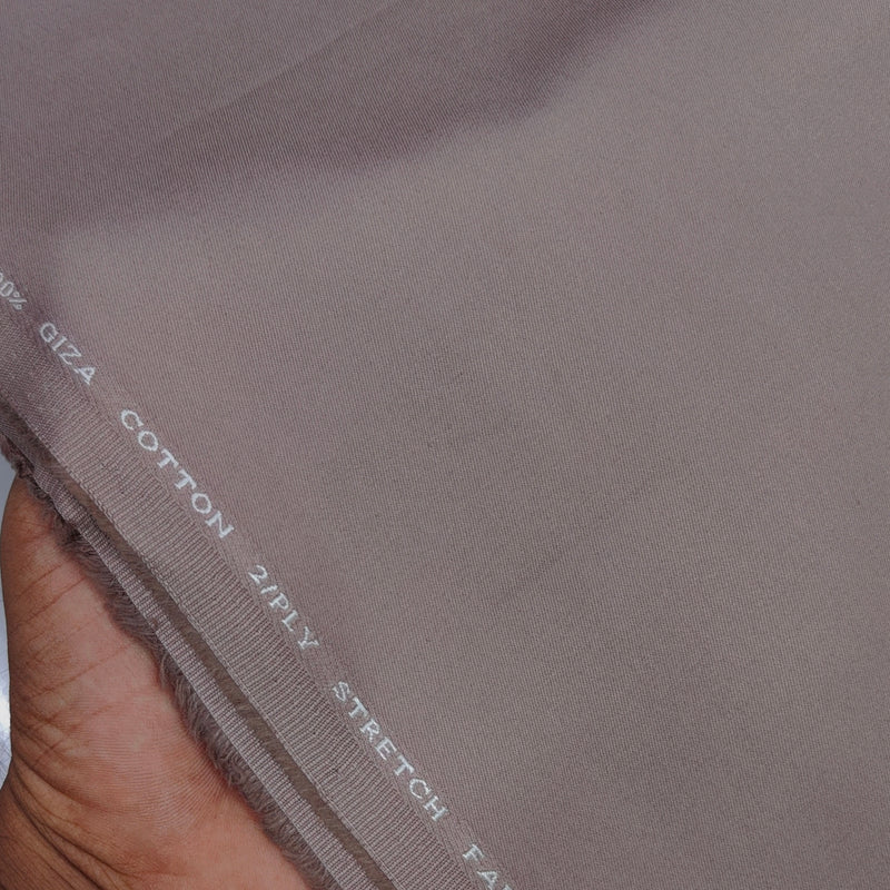 Trouser Fabric Donear Giza Cotton 2Ply Stretchable Plain Colour Muted Taupe