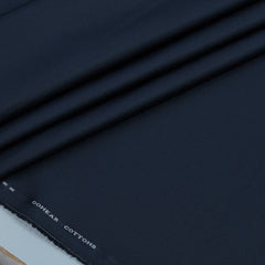 Trouser Fabric Donear Giza Cotton 2Ply Stretchable Plain Colour Dark Blue