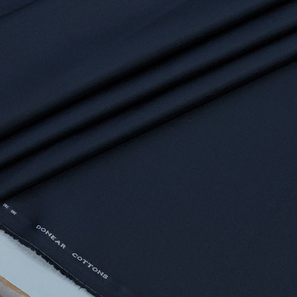 Trouser Fabric Donear Giza Cotton 2Ply Stretchable Plain Colour Dark Blue