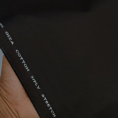 Trouser Fabric Donear Giza Cotton 2Ply Stretchable Plain Colour Dark Chocolate