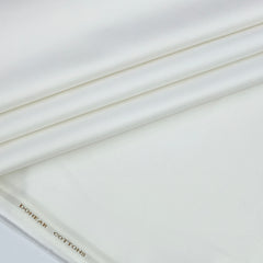 Trouser Fabric Donear Giza Cotton Stretchable Plain Colour Off White
