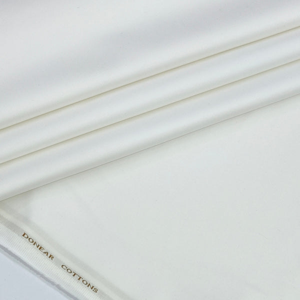 Trouser Fabric Donear Giza Cotton Stretchable Plain Colour Off White