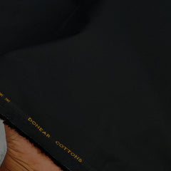 Trouser Fabric Donear Giza Cotton Stretchable Plain Colour Black