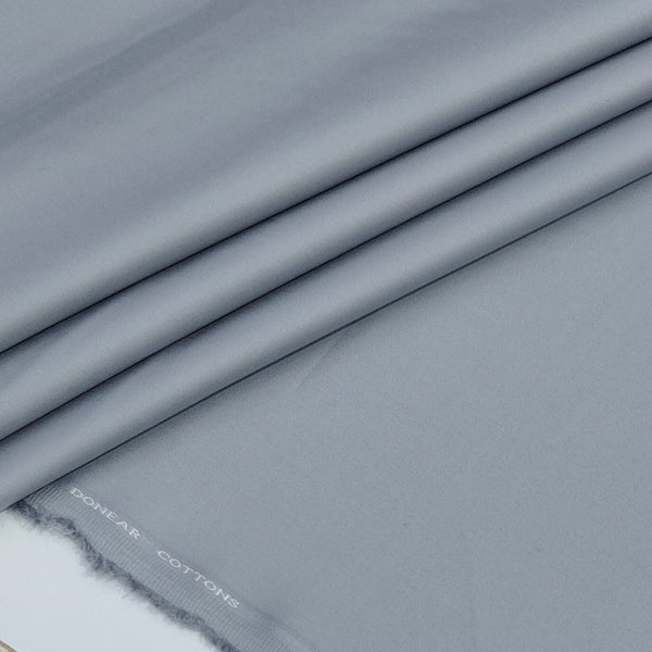 Trouser Fabric Donear Giza Cotton Stretchable Plain Colour Sky Silver