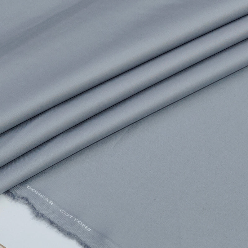 Trouser Fabric Donear Giza Cotton Stretchable Plain Colour Sky Silver