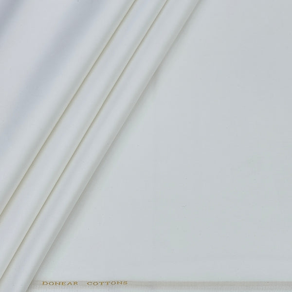 Trouser Fabric Donear Giza Cotton 2Ply Stretchable Plain Colour White