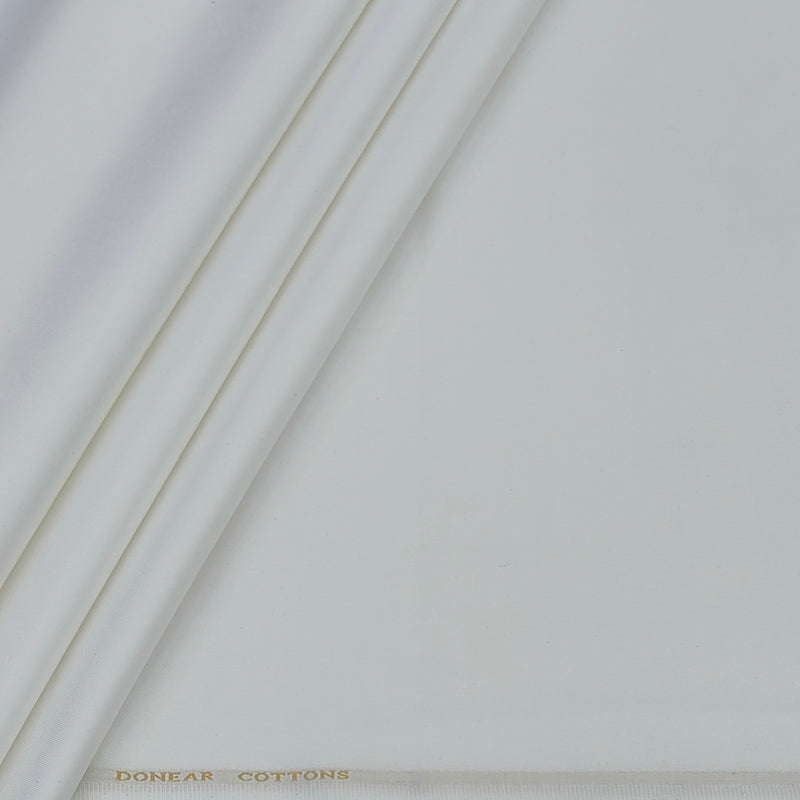 Trouser Fabric Donear Giza Cotton 2Ply Stretchable Plain Colour Off White