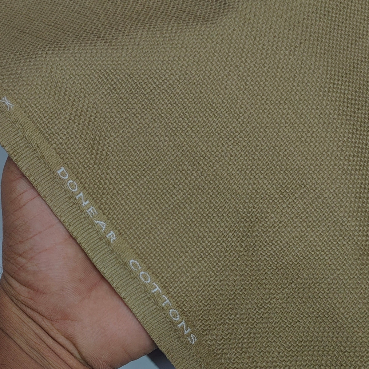 Trouser Fabric Donear Pure Cotton Stretchable Textured With Slub Colour Peanut Brown