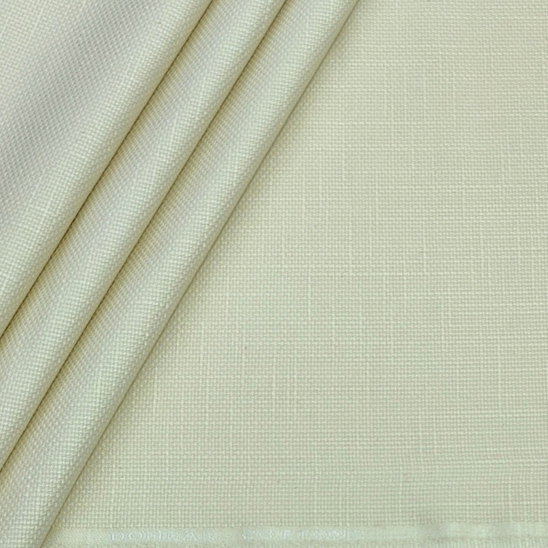 Trouser Fabric Donear Pure Cotton Stretchable Textured With Slub Colour Cream