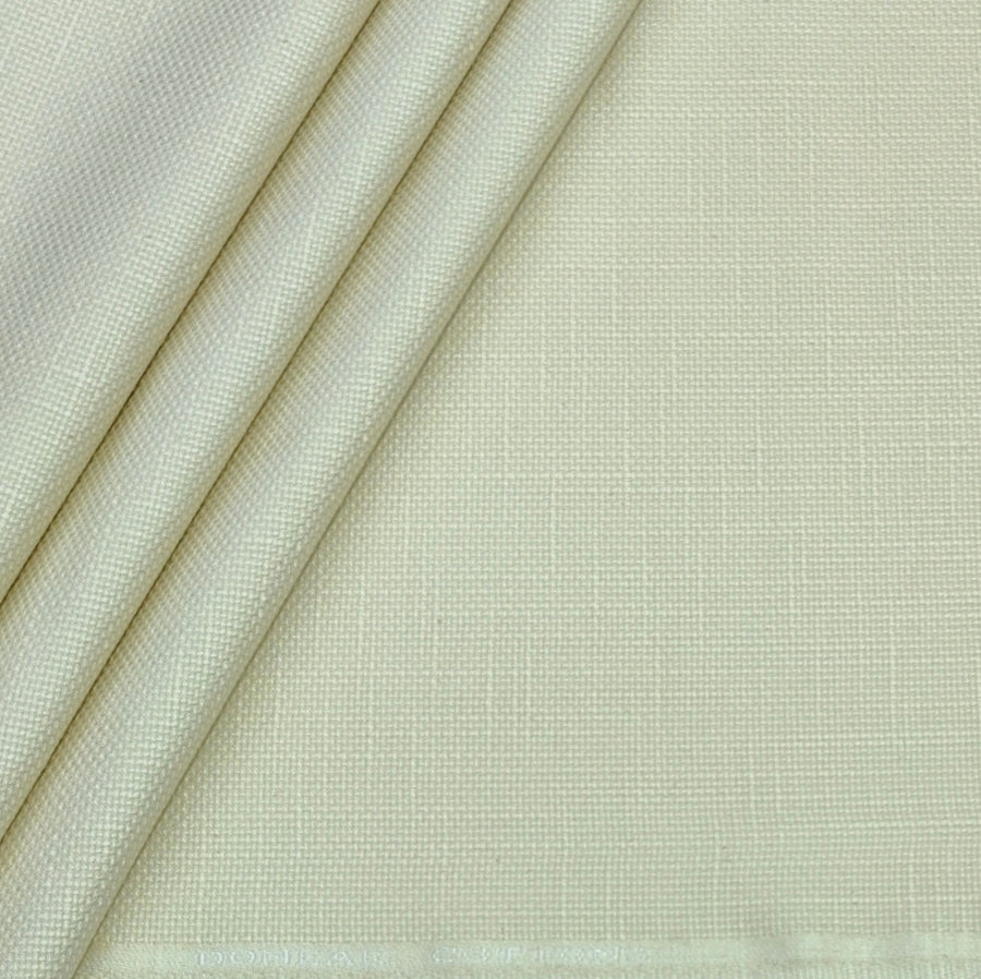 Trouser Fabric Donear Pure Cotton Stretchable Textured With Slub Colour Cream