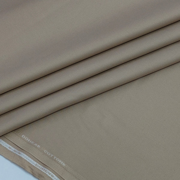 Trouser Fabric Donear Pure Cotton Stretchable Textured Colour Firewood Brown