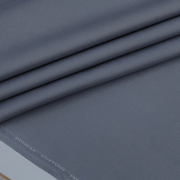 Trouser Fabric Donear Pure Cotton Stretchable Textured Colour Glaucous Blue