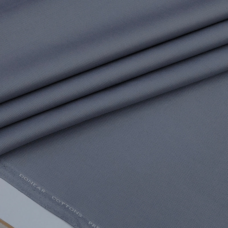 Trouser Fabric Donear Pure Cotton Stretchable Textured Colour Glaucous Blue