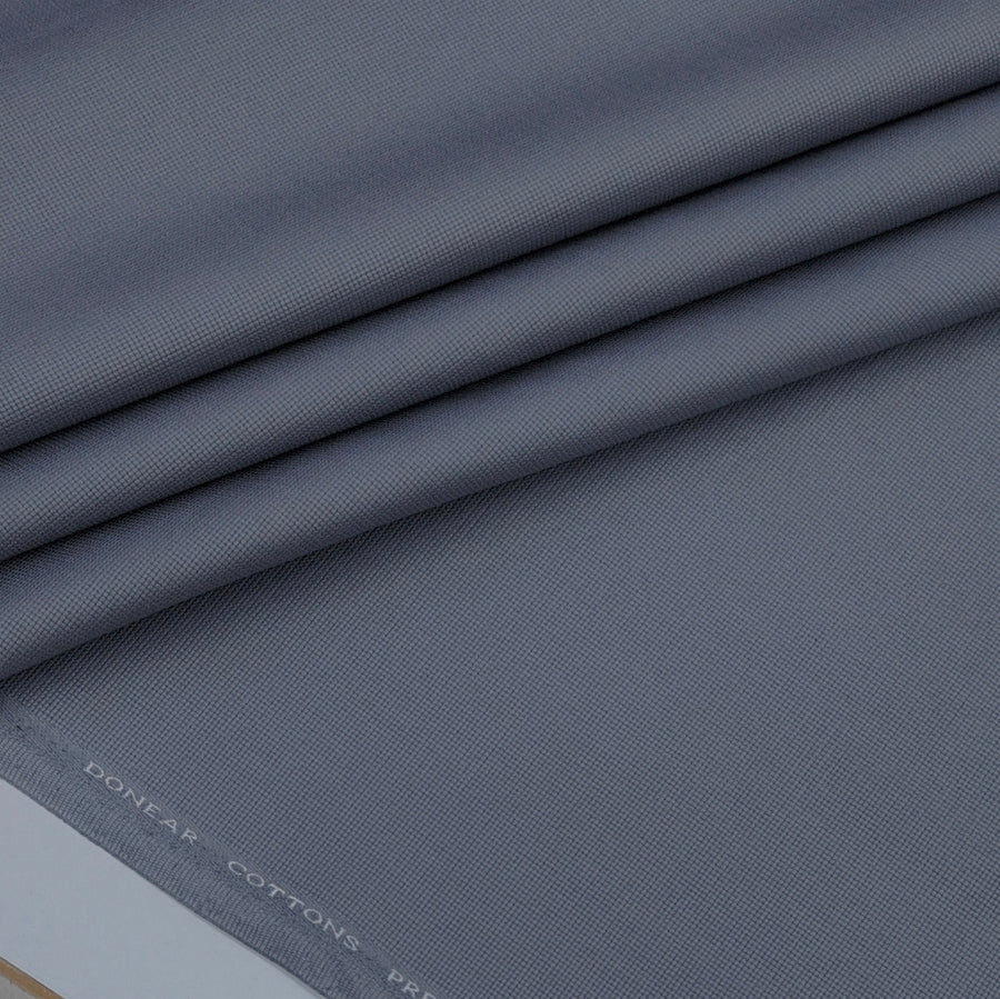 Trouser Fabric Donear Pure Cotton Stretchable Textured Colour Glaucous Blue