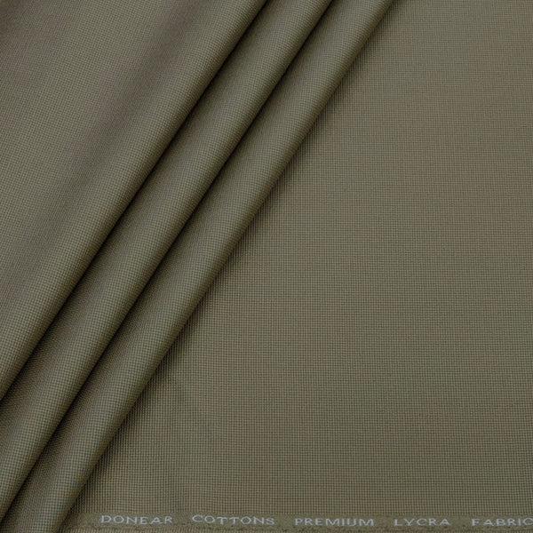 Trouser Fabric Donear Pure Cotton Stretchable Textured Colour Chicory Brown